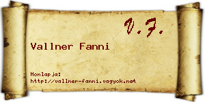 Vallner Fanni névjegykártya